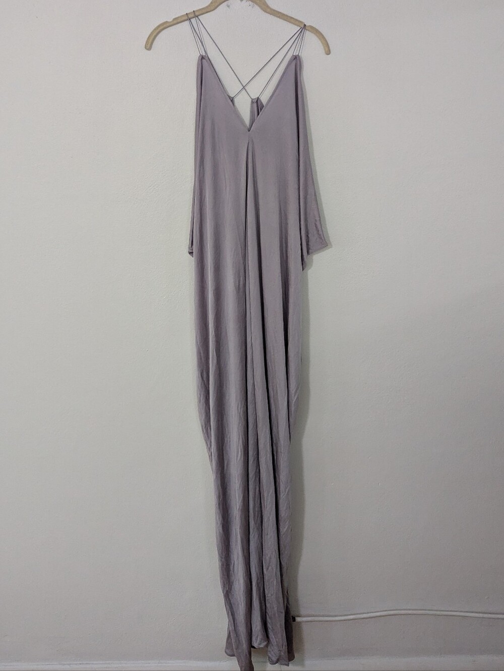 Lois London Roxy Maxi Dress Strappy Covertible Multi Way Gray Silver One Size